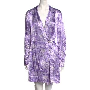 Ganni Satin Floral Print Dress Size 12